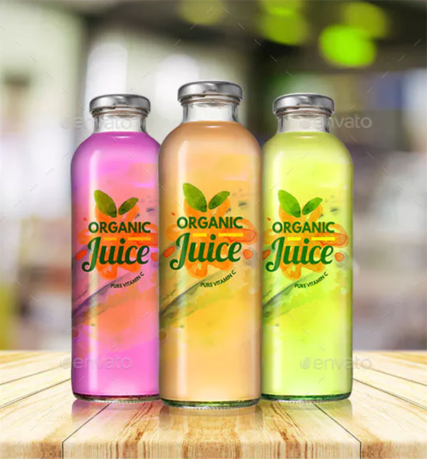 Juice Glass Bottle Mockups