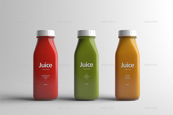Juice Bottle Packaging PSD Mock-Up
