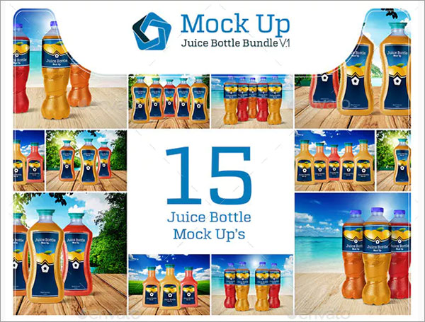 Juice Bottle Mockup Bundle