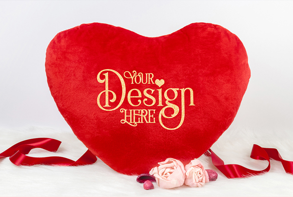 Heart Pillow Mock up for Valentine's day