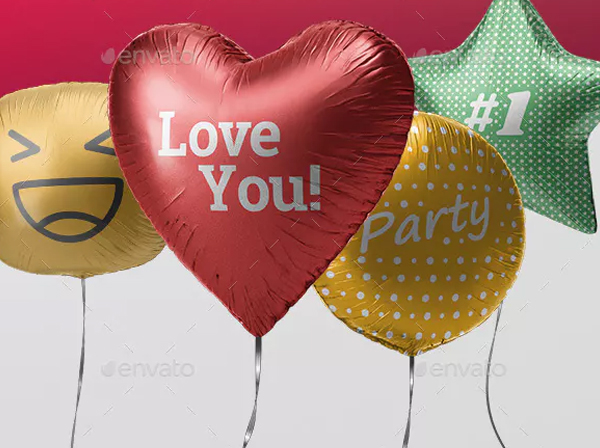 Balloon Heart Mockups Bundle