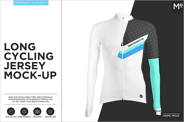 Long Cycling Jersey Mock-up