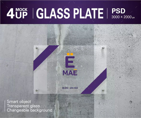 Glass Plate PSD MockUp