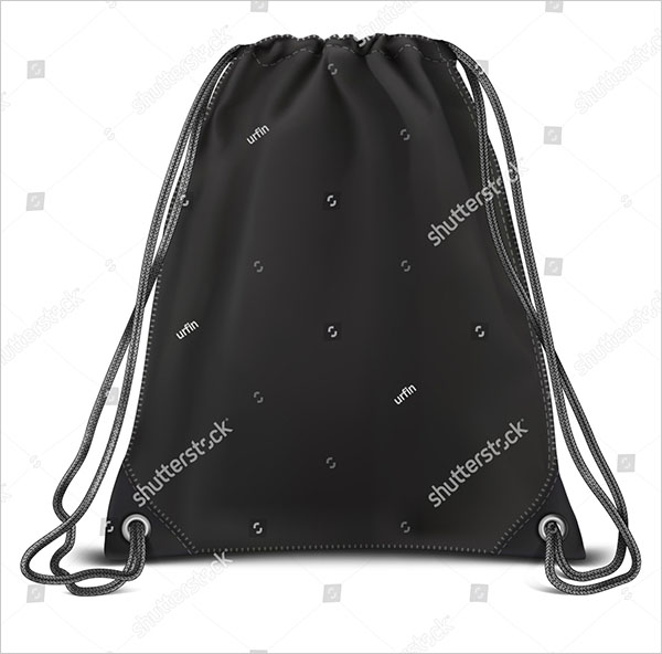 Vector Black Mock up Backpack Bag