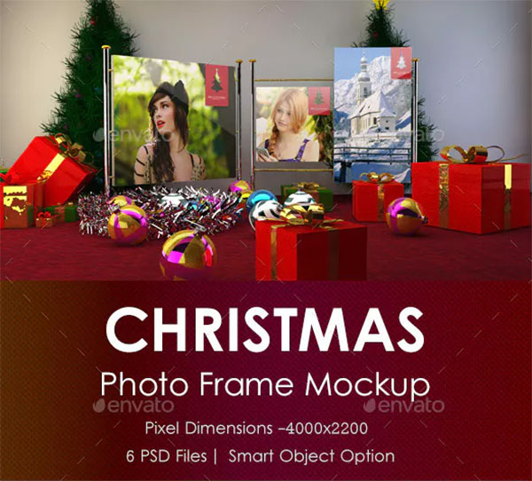 Christmas Photo Frame Mockup