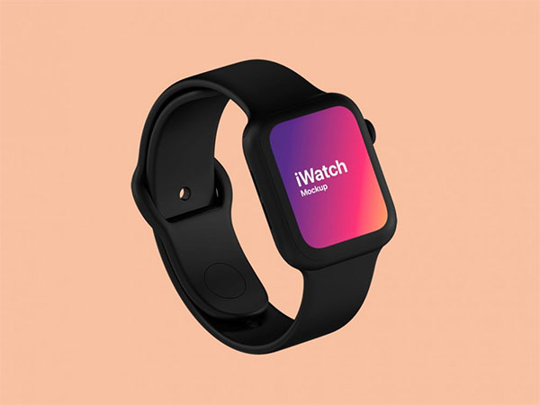 Free PSD Apple Watch with Rubber Band