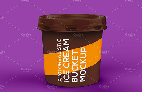 Editable Ice Cream Bucket Mockup