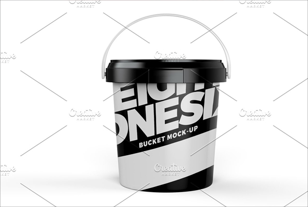 High Quality Plastic Bucket Mock-Up Template