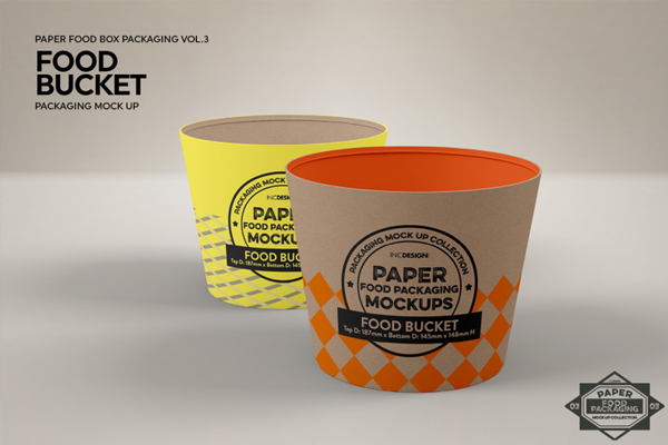 Paper Food Bucket Packaging Mock Up