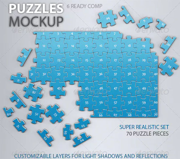 Puzzles 70 Pieces Mock-up