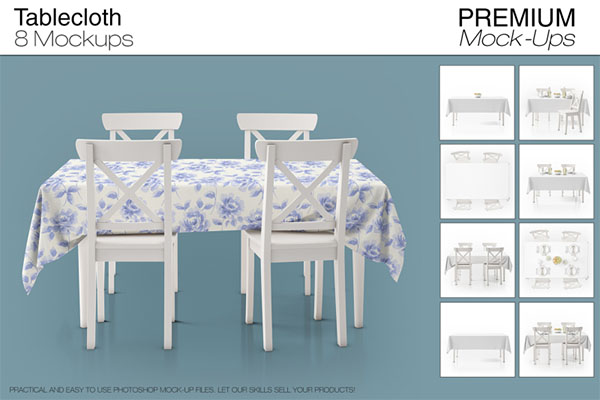 PSD JPG Tablecloth Mockup Set