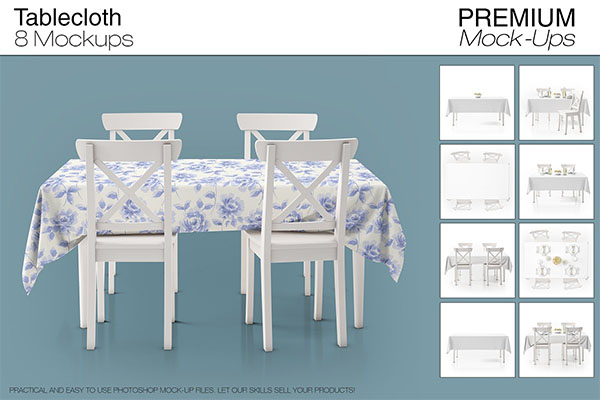 PSD Tablecloth Mockup Set Design