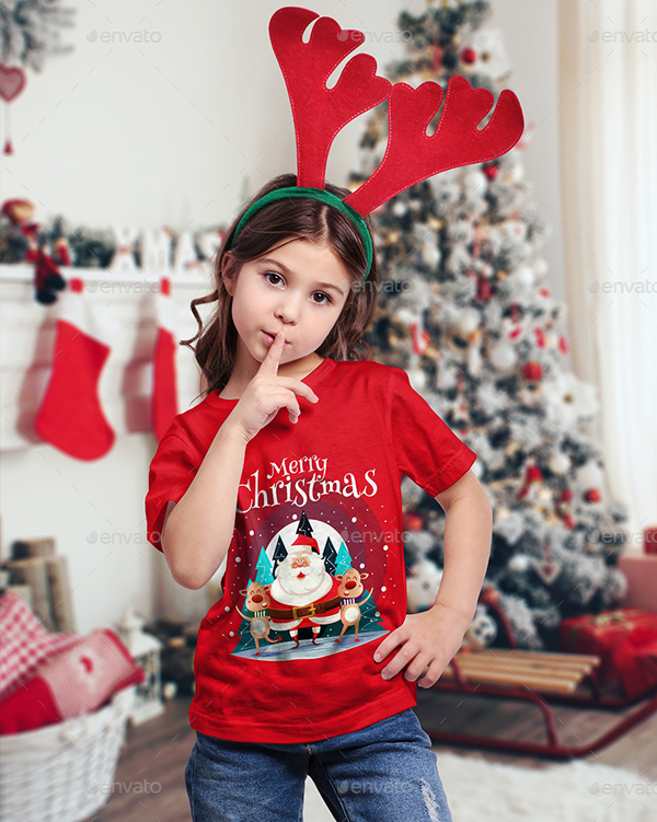 Christmas Kids T-Shirt PSD Mockups