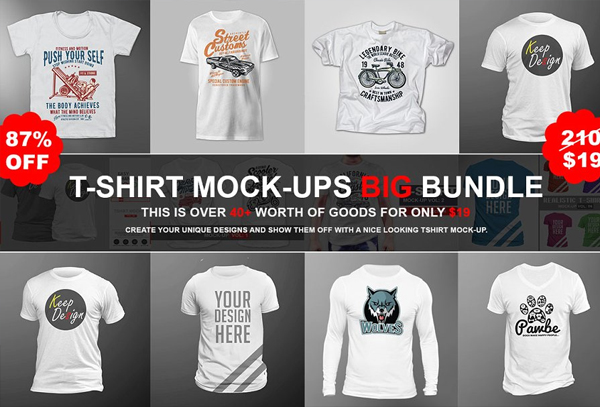 T-shirt Mock-ups Big Bundles