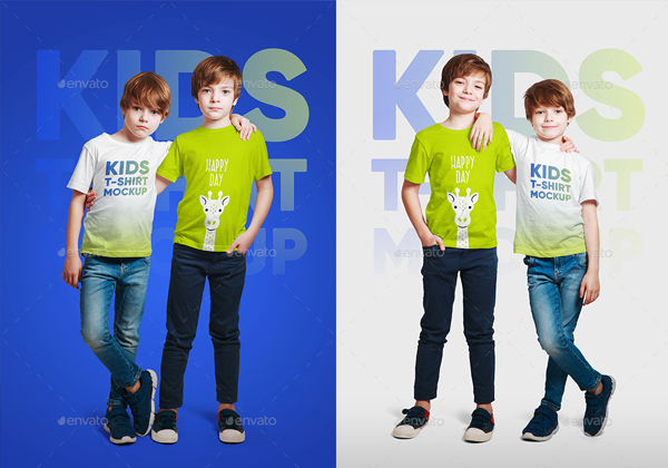 Kids Boy Editable T-Shirt Mockups