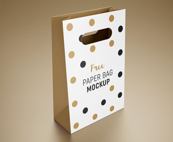 Free Paper Packaging Gift Shopping Bag Mockup