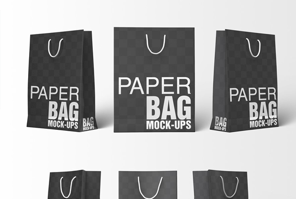 Paper Shopping Bag Mockups Bundle