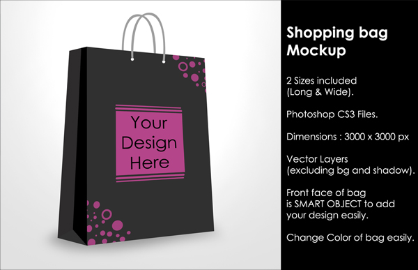 Paper Shopping Bag Mockup Photoshop Template