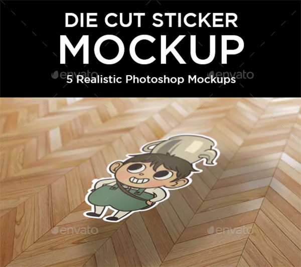 Custom Die Cut Sticker Mockup