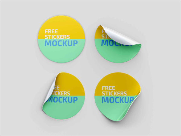 free sticker psd mockup