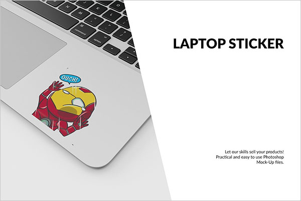 Laptop Sticker Mockup Design
