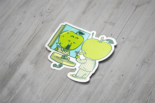 Die Cut Stickers PSD Mockup