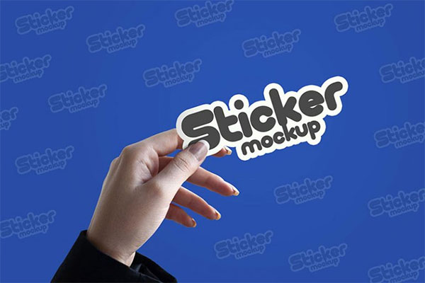 Free Sticker PSD Mockup Design
