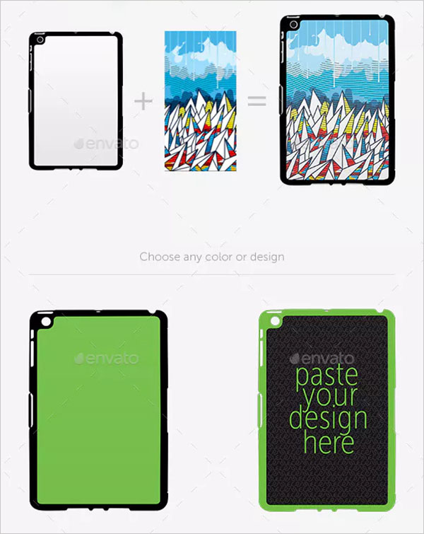 Pad Mini Sticker Case Design Mockup