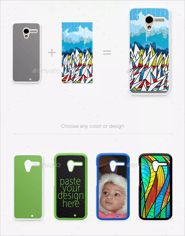 Motoo X Sticker Case Design Mockup