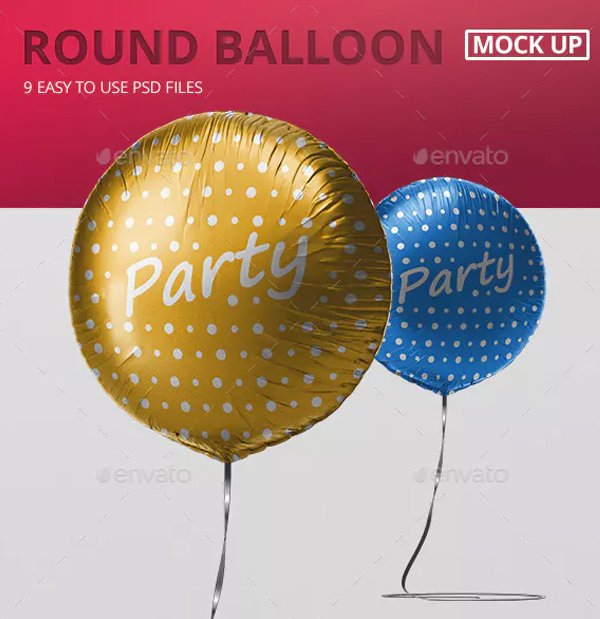 Round Balloon Mockup