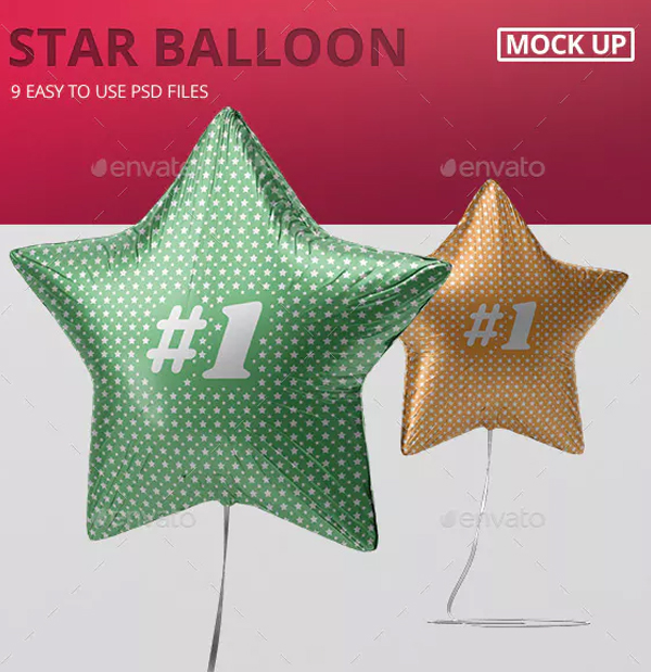 Star Balloon Mockup