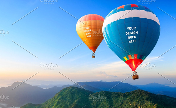 Editable Air Balloon Mock-up