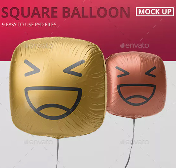 Square Balloon Mockup