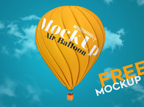 Free Air Balloon PSD Mockup
