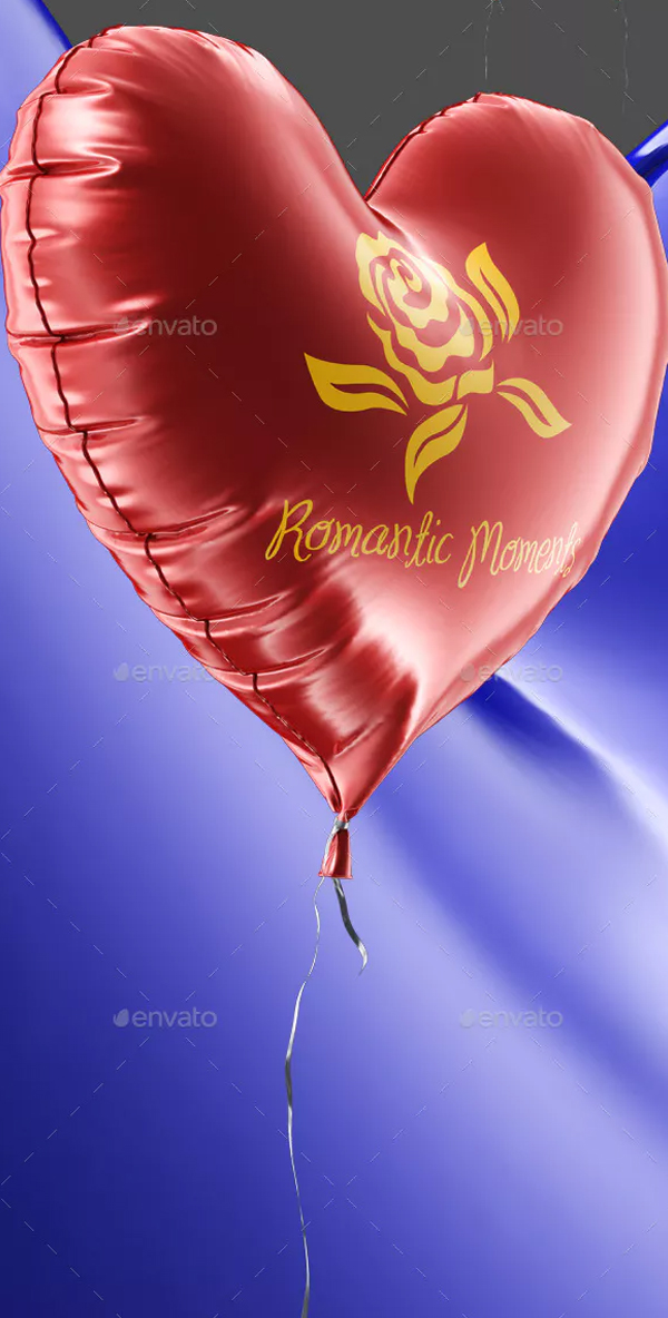 Love Heart Shaped Balloon Mock-up