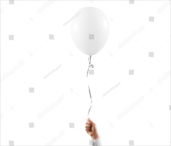 Blank White Balloon Mock up