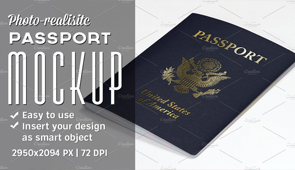 Passport Mockup Photoshop Template