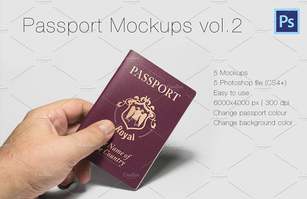 Photorealistic Passport Mockup