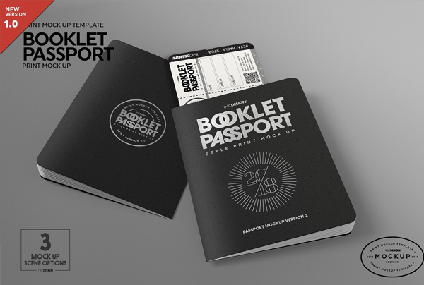 Booklet Passport Print MockUp