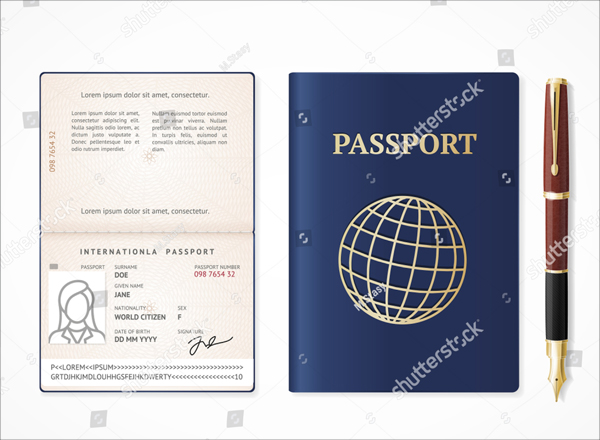 Realistic Detailed 3d International Passport Empty Mockup