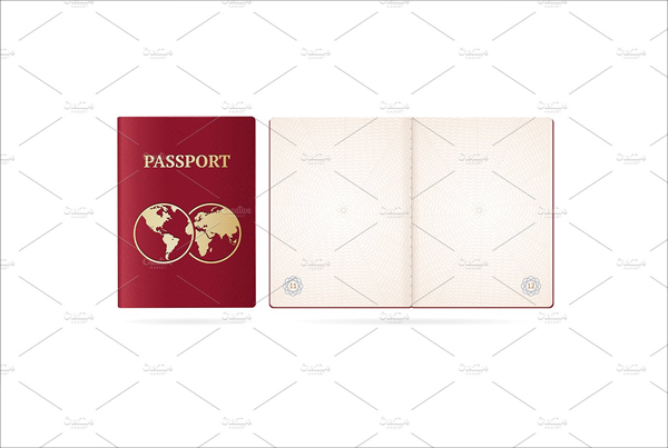 3d Passport Blank and Cover Mockup