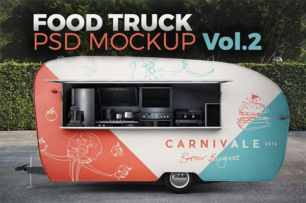Food Truck PSD Mockup Design