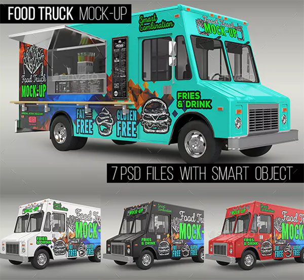 Food Truck Mock-Up Template