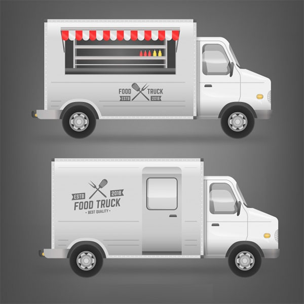Free White Food Truck Design