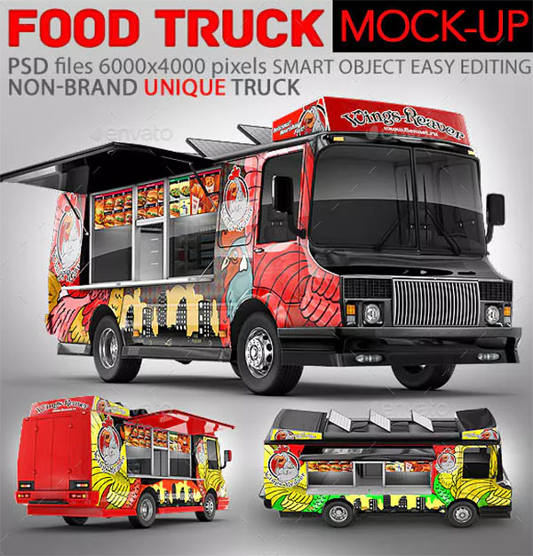 3D Model Food Truck Mock-Up
