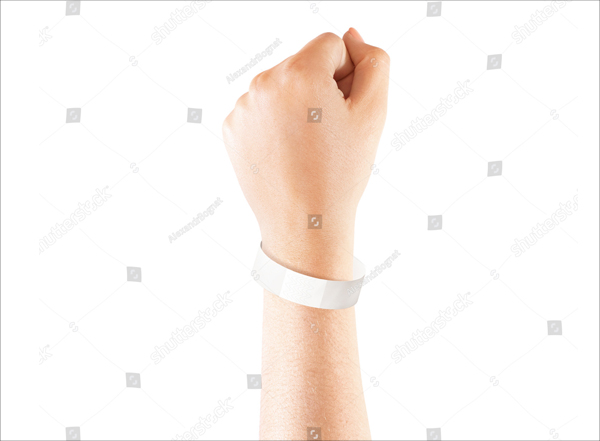 White Paper Wristband Mockup