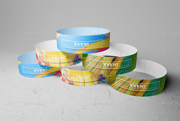 Event Wristbands Mockup Template
