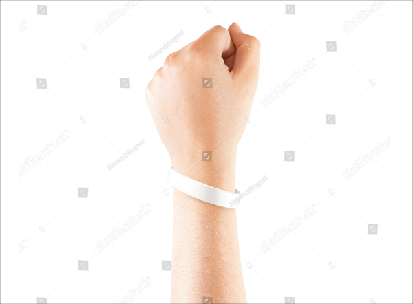 Blank White Rubber Wristband Mockup