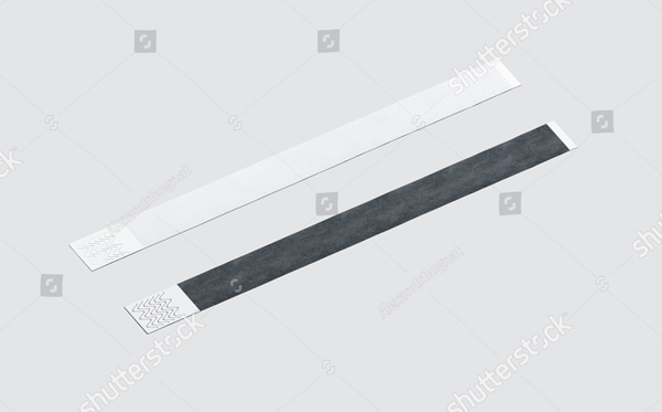 Blank Black and White Paper Wristband Mockup