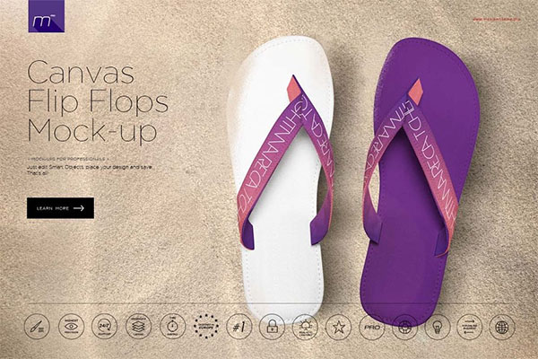 Canvas Flip Flops Mock-up